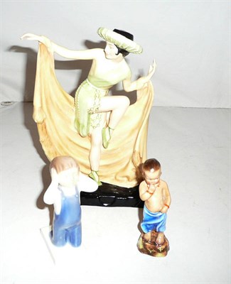 Lot 277 - A Kevin Francis figure of a dancer, a Royal Copenhagen figure of a kneeling child and a Royal...