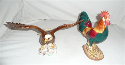 Lot 286 - A Beswick leghorn cockerel and a bald eagle (2)