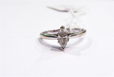 Lot 328 - A marquise cut diamond solitaire ring 0.30 carat approximately