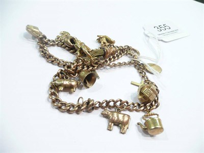 Lot 355 - A charm bracelet