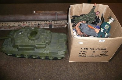 Lot 369 - Two boxes of toys including Action Man and a bag of Lego