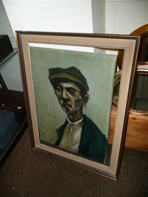 Lot 385 - An oil on canvas of a working man signed Luther