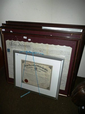 Lot 397 - Seventeen framed indentures and letters