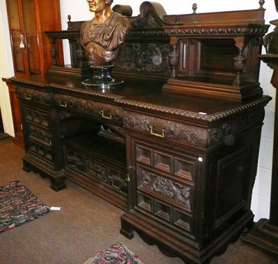 Lot 403 - Large Victorian carved oak sideboard by Robson & Sons, Newcastle