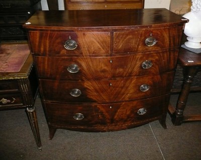 Lot 437 - A George III mahogany bow fronted chest of drawers