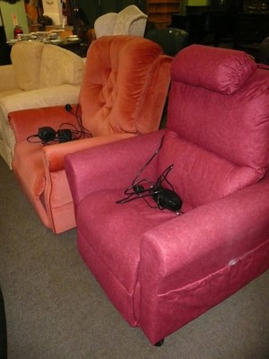 Lot 454 - Two electric reclining chairs