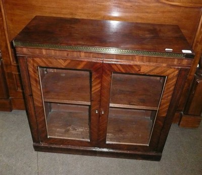 Lot 468 - 19th century mahogany and brass-inlaid two door cupboard