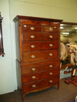 Lot 490 - George III mahogany chest on chest