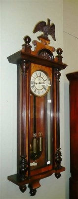 Lot 491 - Vienna walnut cased double weight wall clock