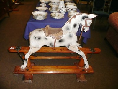 Lot 492 - Grey painted rocking horse