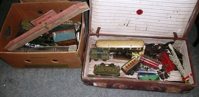 Lot 1009 - A Collection of Playworn Hornby 'O' Gauge Trains and Accessories, including 'Caerphilly Castle'...