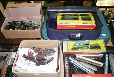 Lot 1010 - A Collection of Hornby and Tri-ang 'OO' Gauge Trains and Accessories, including two boxed...