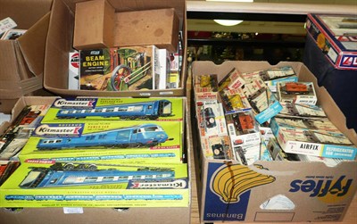 Lot 1025 - A Large Collection of Boxed Unmade Plastic Model Kits of Trains and Accessories, makers include...