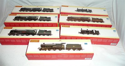 Lot 1032 - Seven Boxed Hornby 'OO' Gauge DCC Ready Locomotives - 'Resolven Grange' R2404, 'Plymouth'...