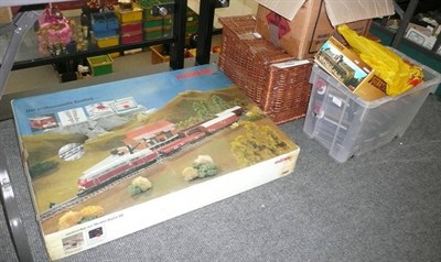 Lot 1076 - A Collection of Boxed 'HO/OO' Gauge Trains and Accessories, including a Marklin Diesel Goods...