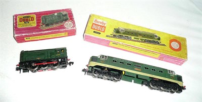 Lot 1093 - Two Boxed Hornby Dublo Diesel Locomotives:- Deltic Diesel-Electric Locomotive 'Crepello' D9102, box