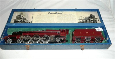 Lot 1096 - A Boxed Hornby 'O' Gauge Electric 4-6-2 'Princess Elizabeth' Locomotive and Tender No.6201, in...