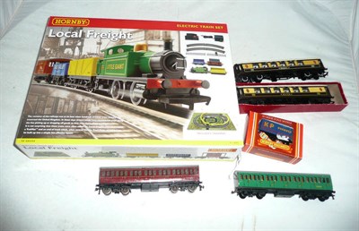 Lot 1097 - A Boxed Hornby 'OO' Gauge Local Freight Electric Trains Set R1085, together with two Tri-ang...