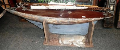 Lot 1133 - A Wooden Pond Yacht 'Silver Spray', with wooden hull and decking, lead and tinplate keel,...