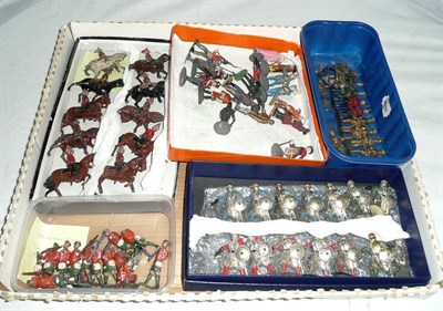 Lot 1147 - A Mixed Collection of Lead Figures, including fourteen Sacul knights, seventeen solid lead...