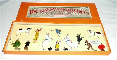 Lot 1148 - A Boxed Britains Hollowcast Lead Mammoth Circus Set No.2054, comprising twelve figures of...