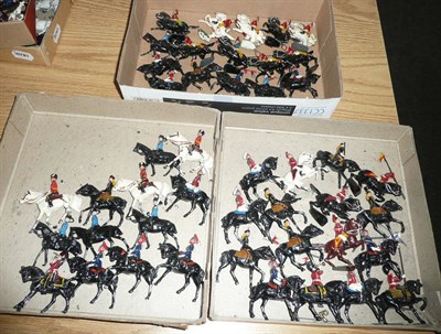 Lot 1159 - A Collection of Hollowcast Lead Cavalry Figures, makers include Britains and Johillco, figures...