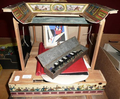 Lot 1186 - Pollock's Wooden Toy Theatre, circa 1930's, together with a large collection of accessories and...