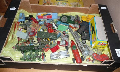 Lot 1189 - Mixed Toys, including diecast vehicles by Crescent, Benbros, Spot-On, Husky etc, Minic tinplate...