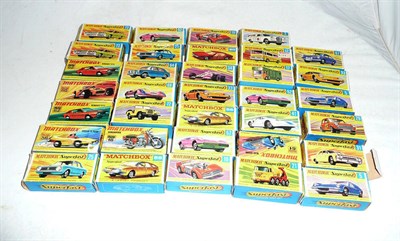 Lot 1213 - Thirty Four Boxed Matchbox 1 - 75 Series Superfast Vehicles, box numbers 3, 5 x 2, 12, 17, 18, 19 x