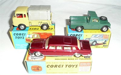 Lot 1227 - Three Boxed Corgi Vehicles:- Mercedes Benz 600 Pullman No.247, in maroon with cream interior;...