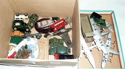 Lot 1232 - Diecast Vehicles, mainly Dinky, including six aircraft, Guy wagon, early taxi, later models etc