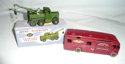 Lot 1236 - A Boxed Dinky Supertoys Recovery Tractor No.661, no windows, in a blue and white striped box,...