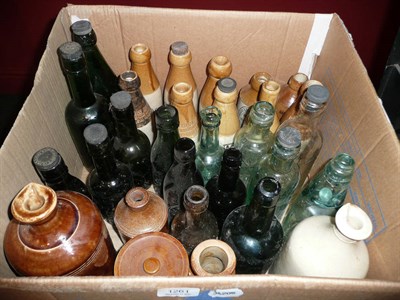 Lot 1261 - A Collection of Old Bottles, mainly north eastern breweries, including ten stoneware ginger...