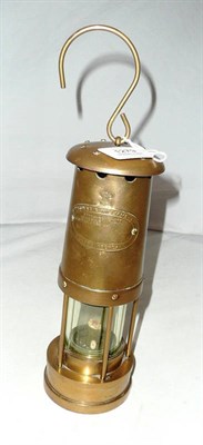 Lot 1279 - A Miner's Brass Safety Lamp by E. Thomas & Williams Ltd, Aberdare, patent no.104813, also...