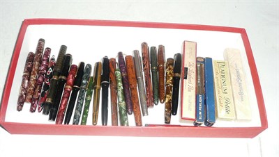 Lot 1281 - Twenty Six Fountain Pens, including a boxed Stephens No.56, Mentmore Auto-Flow, Curzons...