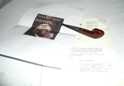 Lot 1282 - A Harold Wilson Briar Pipe, together with a letter of provenance from Percy Clark, Deputy...