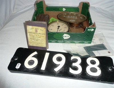 Lot 1319 - A Collection of Railwayana, comprising a cast iron Smokebox Door Number Plate from a K.3 Class...