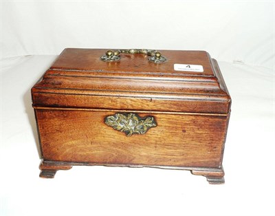 Lot 4 - Mahogany tea caddy (losses)