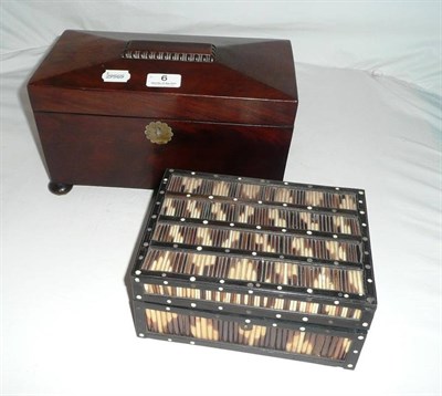 Lot 6 - Tea caddy and porcupine quill box