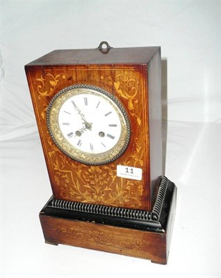 Lot 11 - A French marquetry cased mantle clock, Levin a Paris