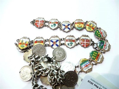 Lot 51 - Two souvenir bracelets and a coin bracelet