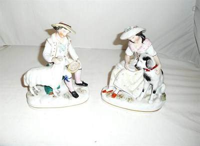 Lot 81 - A pair of 19th century Staffordshire Thomas Parr figures, man feeding a sheep and woman feeding...