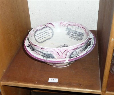 Lot 117 - A Sunderland lustre Crimea War bowl and another Sunderland lustre bowl (a.f.)