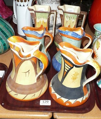 Lot 129 - Ten Myott jugs and other pottery jugs