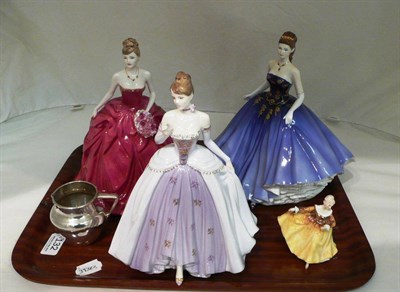 Lot 132 - Coalport figure 'Grand Finale', Midnight Masquerade, Royal Doulton figures 'Abigail' and...