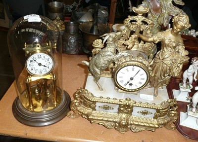 Lot 144 - Clock under dome and a French clock