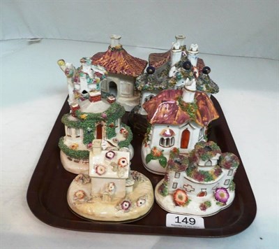 Lot 149 - Eight various Staffordshire cottages