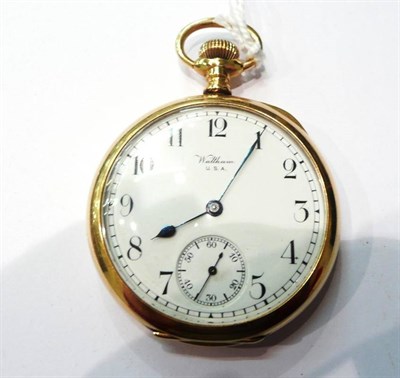 Lot 176 - A 15ct Gold open faced pocket watch signed Waltham