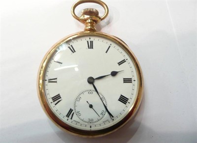 Lot 178 - A 9ct gold open faced pocket watch, movement signed Zenith