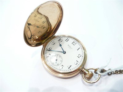 Lot 188 - A 9ct gold Waltham pocket watch with albert